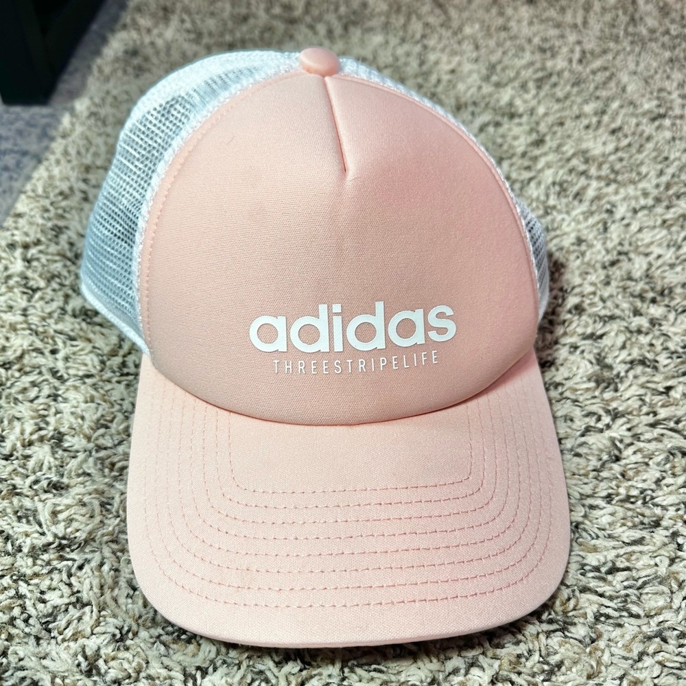 adidas Trucker Hat Cap Women’s Adjustable Snapback Coral